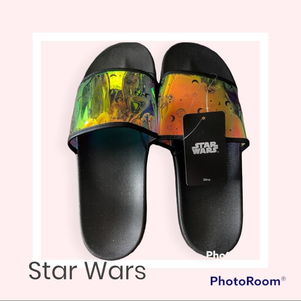 Brand new Star Wars Millennium Falcon Women’s slide sandals size 9-10